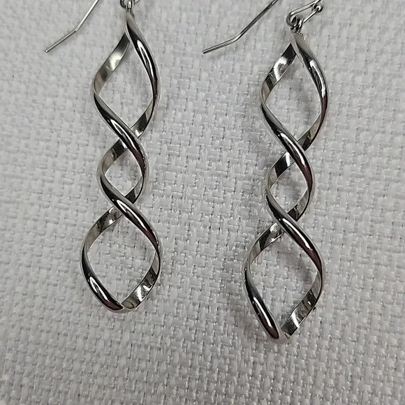 Lia Sophia Silver Twist Drop Earrings - Picture 2 of 8